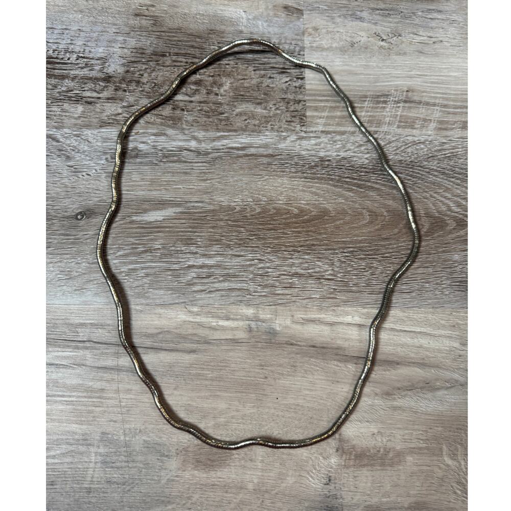 Vintage 1970s Silver Tone Snake Chain Necklace Clasp Free Articulated Boho 34in